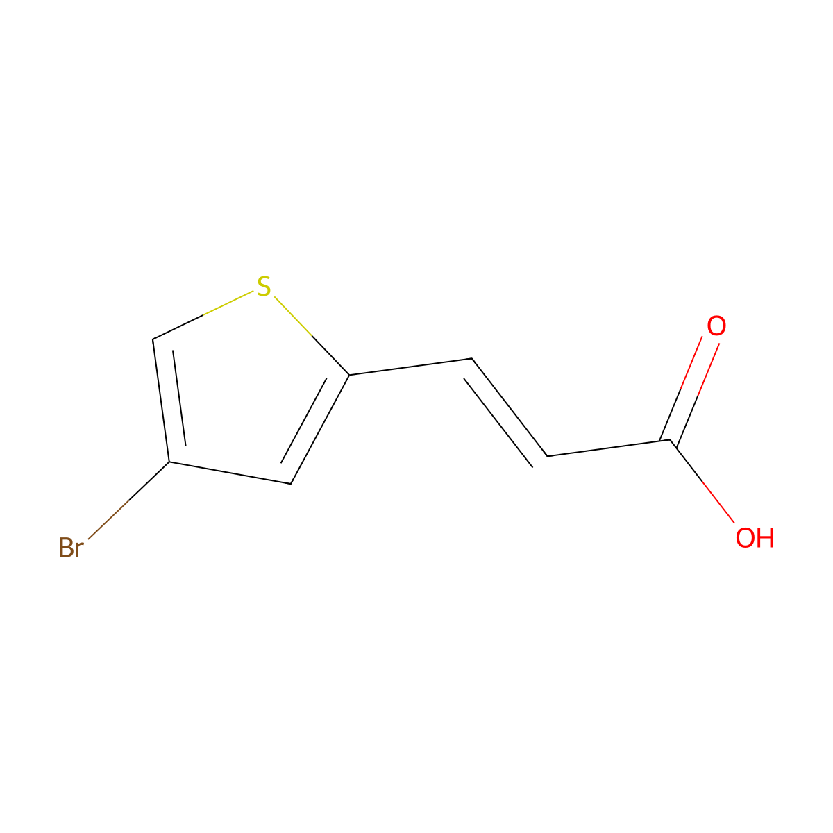 (2E)-3-(4-Bromo-2-thienyl)-2-propenoic acid molecular structure, CAS 103686-16-4