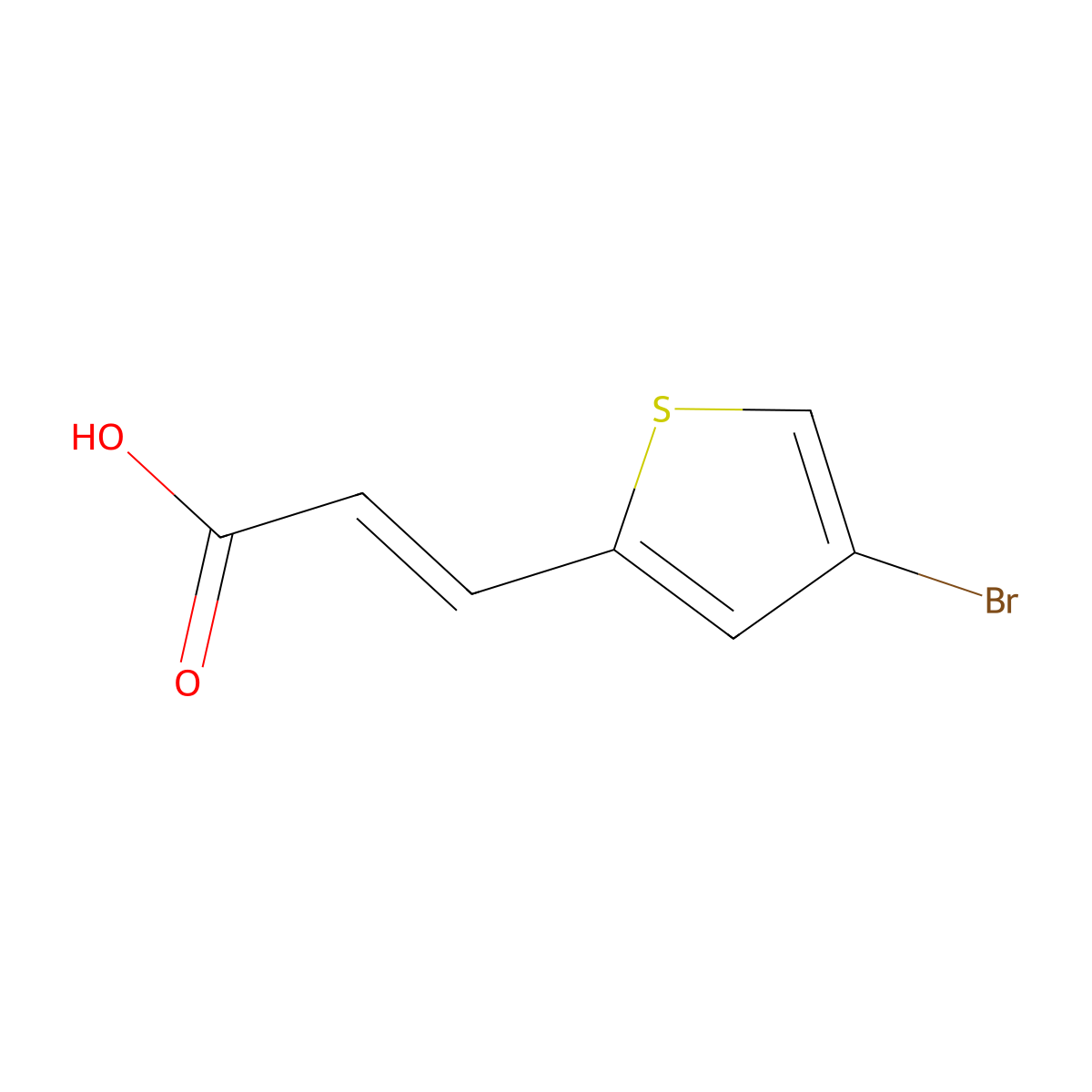 (2E)-3-(4-Bromo-2-thienyl)-2-propenoic acid molecular structure, CAS 103686-16-4