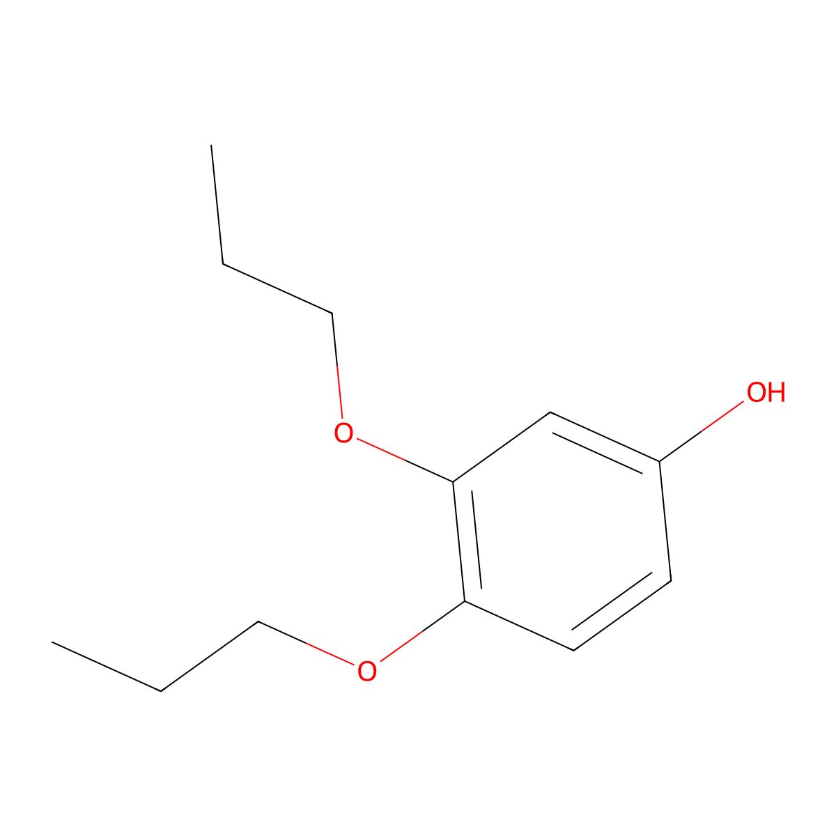 Phenol, 3,4-dipropoxy- molecular structure, CAS 103686-20-0