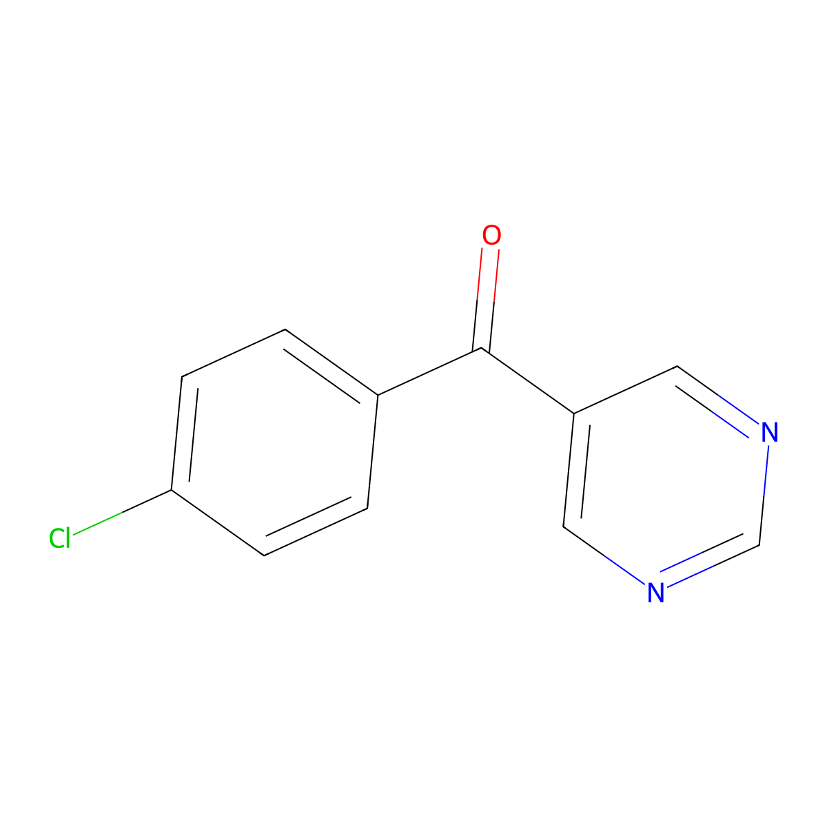 (4-Chlorophenyl)(pyrimidin-5-yl)methanone molecular structure, CAS 103686-55-1