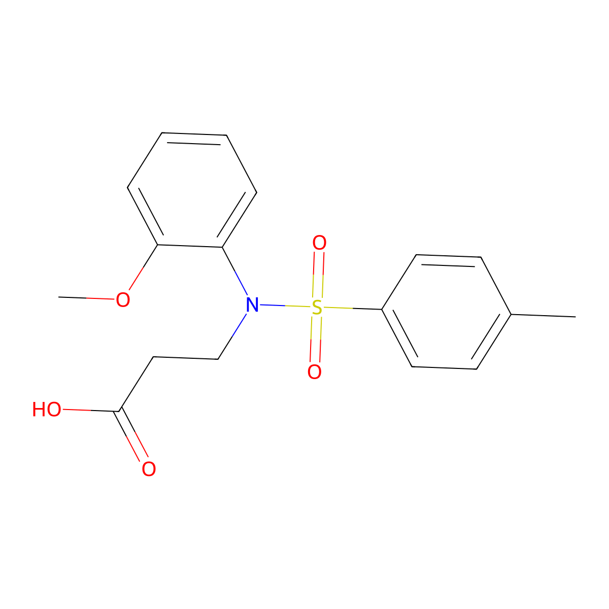 3-{(2-Methoxyphenyl)[(4-methylphenyl)sulfonyl]amino}propanoic acid molecular structure, CAS 103687-96-3