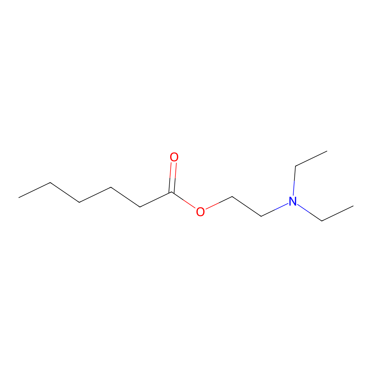 Diethyl aminoethyl hexanoate molecular structure, CAS 10369-83-2
