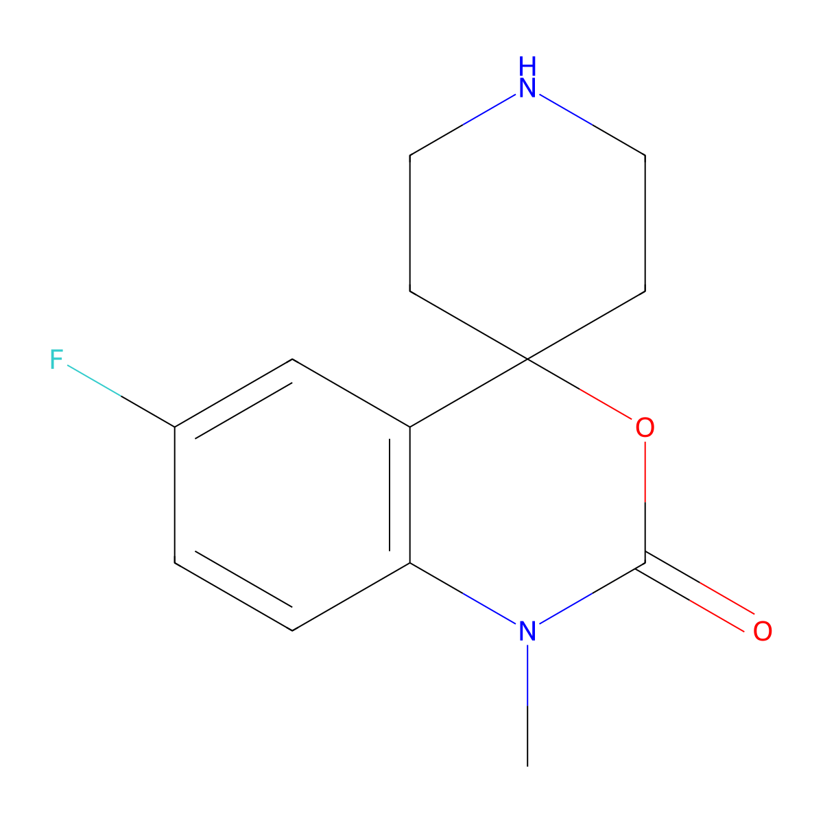 6-Fluoro-1-methylspiro[benzo[d][1,3]oxazine-4,4'-piperidin]-2(1H)-one molecular structure, CAS 1036926-64-3