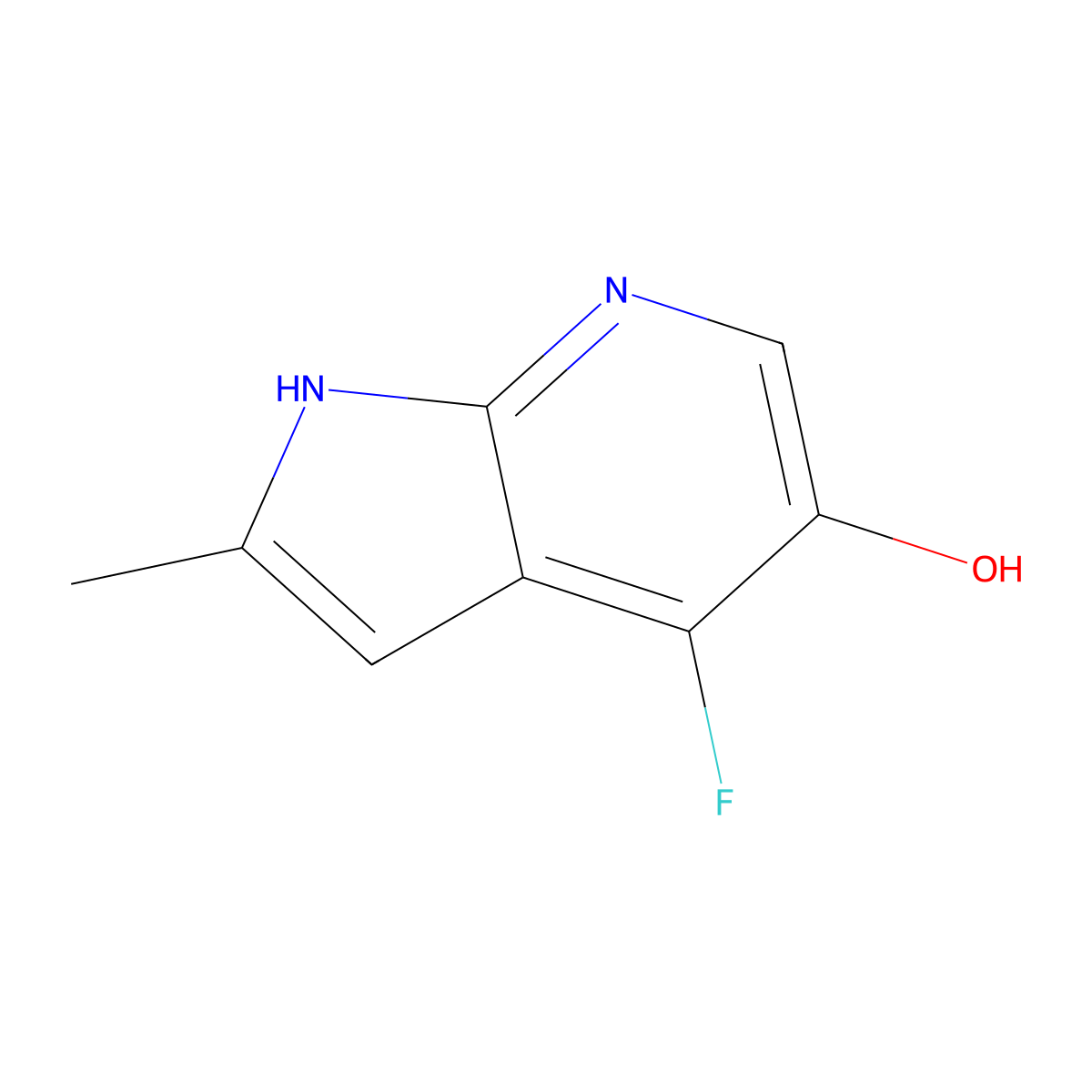 4-fluoro-2-methyl-1H-pyrrolo[2,3-b]pyridin-5-ol molecular structure, CAS 1036963-07-1