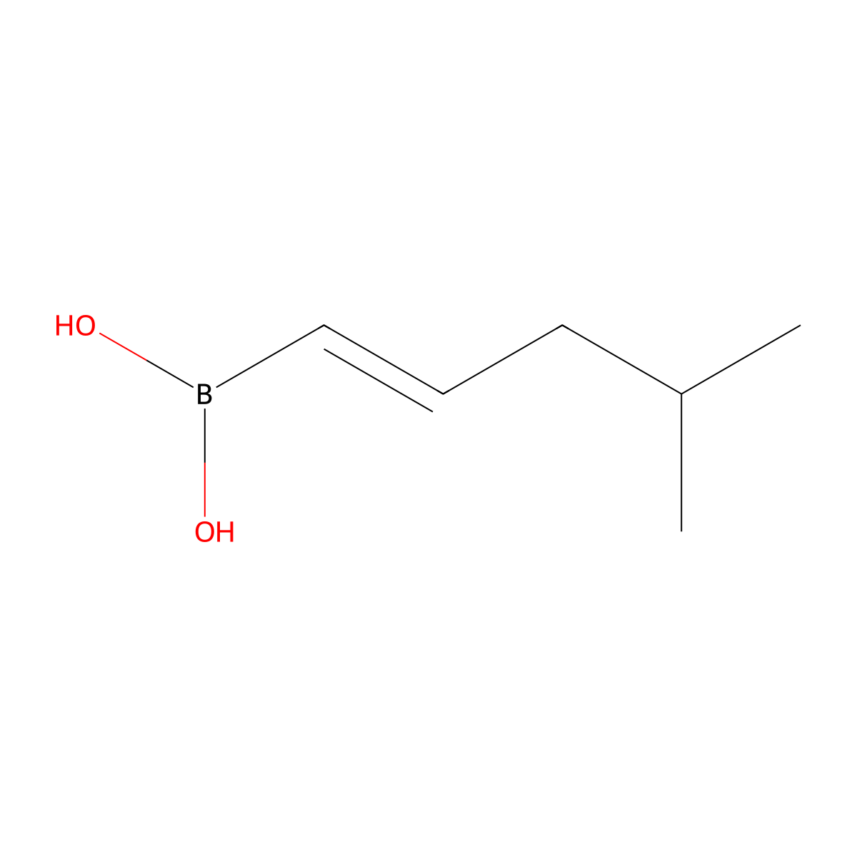 4-Methyl-1-pentenylboronic acid molecular structure, CAS 1036988-60-9