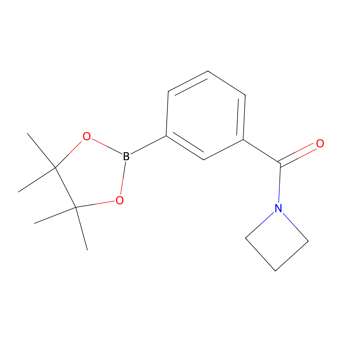 Azetidin-1-yl(3-(4,4,5,5-tetramethyl-1,3,2-dioxaborolan-2-yl)phenyl)methanone molecular structure, CAS 1036990-33-6