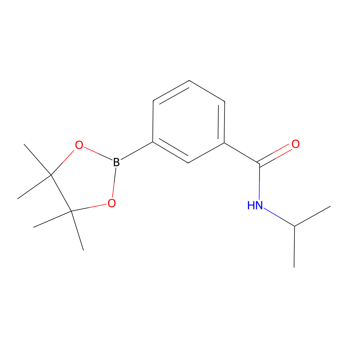 N-Isopropyl-3-(4,4,5,5-tetramethyl-1,3,2-dioxaborolan-2-yl)benzamide molecular structure, CAS 1036990-35-8
