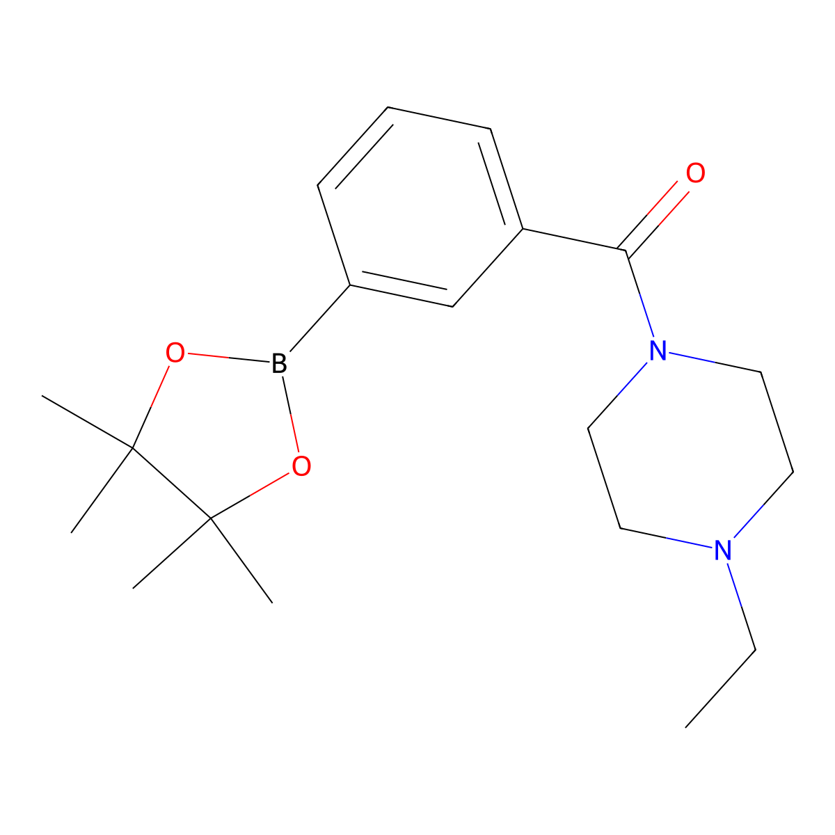1-Ethyl-4-[3-(tetramethyl-1,3,2-dioxaborolan-2-yl)benzoyl]piperazine molecular structure, CAS 1036990-36-9