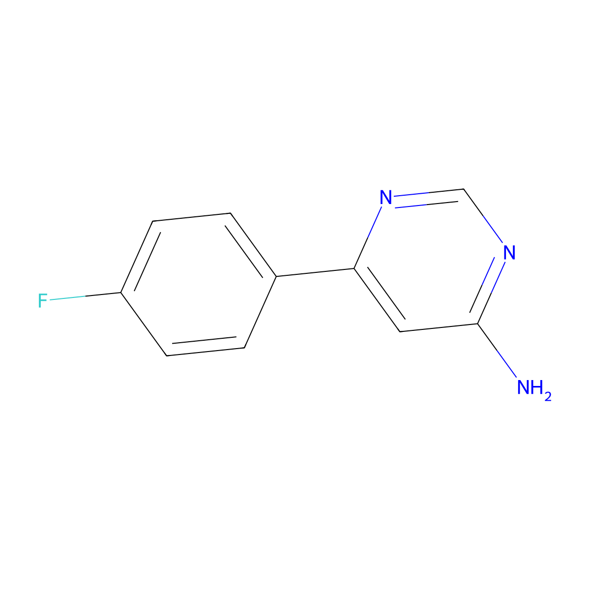 6-(4-Fluorophenyl)pyrimidin-4-amine molecular structure, CAS 1036990-57-4