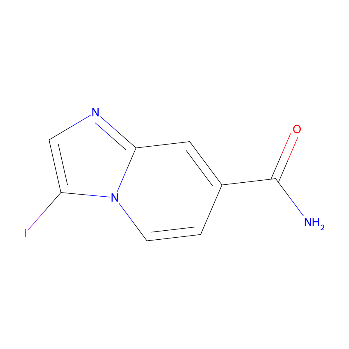 3-Iodoimidazo[1,2-a]pyridine-7-carboxamide molecular structure, CAS 1036990-62-1