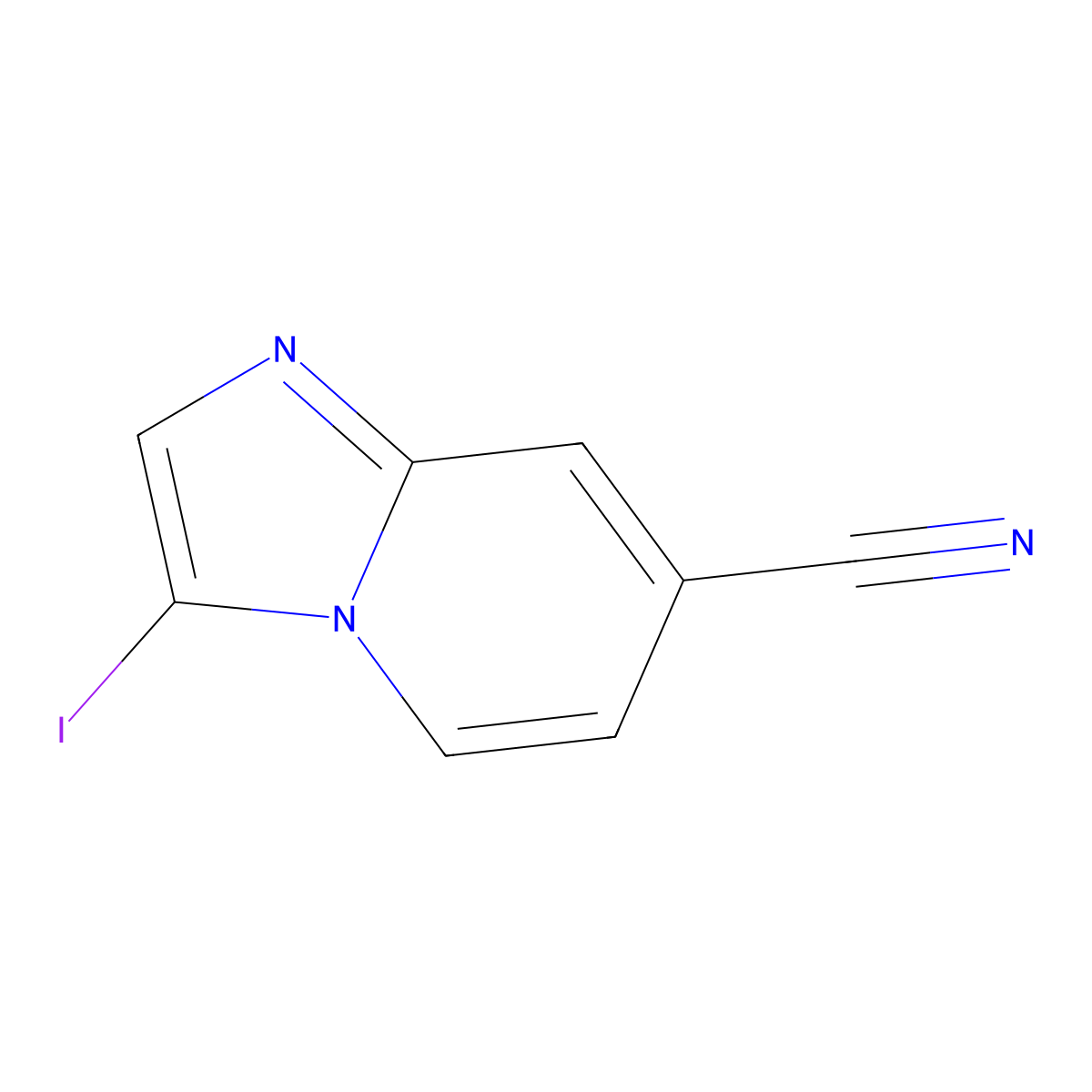 Imidazo[1,2-a]pyridine-7-carbonitrile, 3-iodo- molecular structure, CAS 1036990-70-1