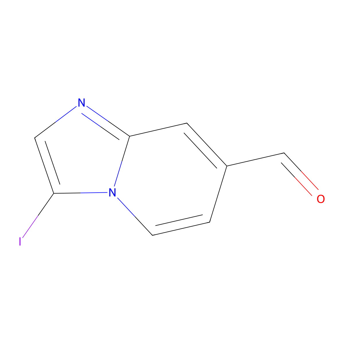 3-Iodoimidazo[1,2-a]pyridine-7-carbaldehyde molecular structure, CAS 1036990-72-3