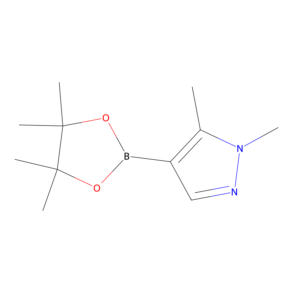 1,5-Dimethyl-4-(4,4,5,5-tetramethyl-1,3,2-dioxaborolan-2-yl)-1H-pyrazole molecular structure, CAS 1036991-40-8