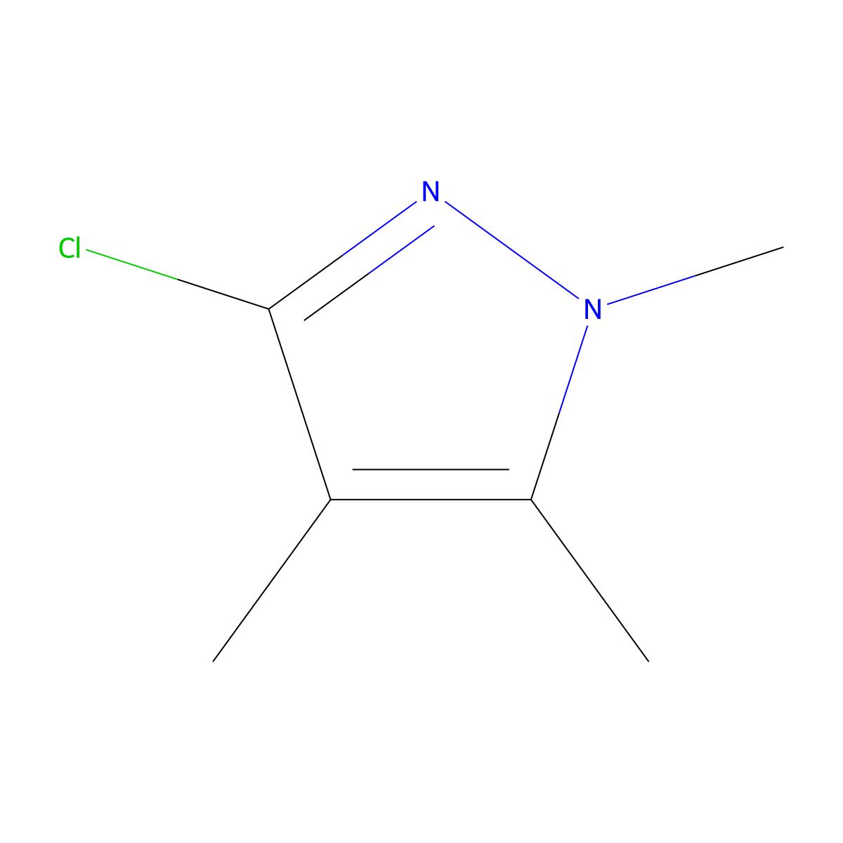 3-Chloro-1,4,5-trimethyl-1H-pyrazole molecular structure, CAS 1036991-59-9