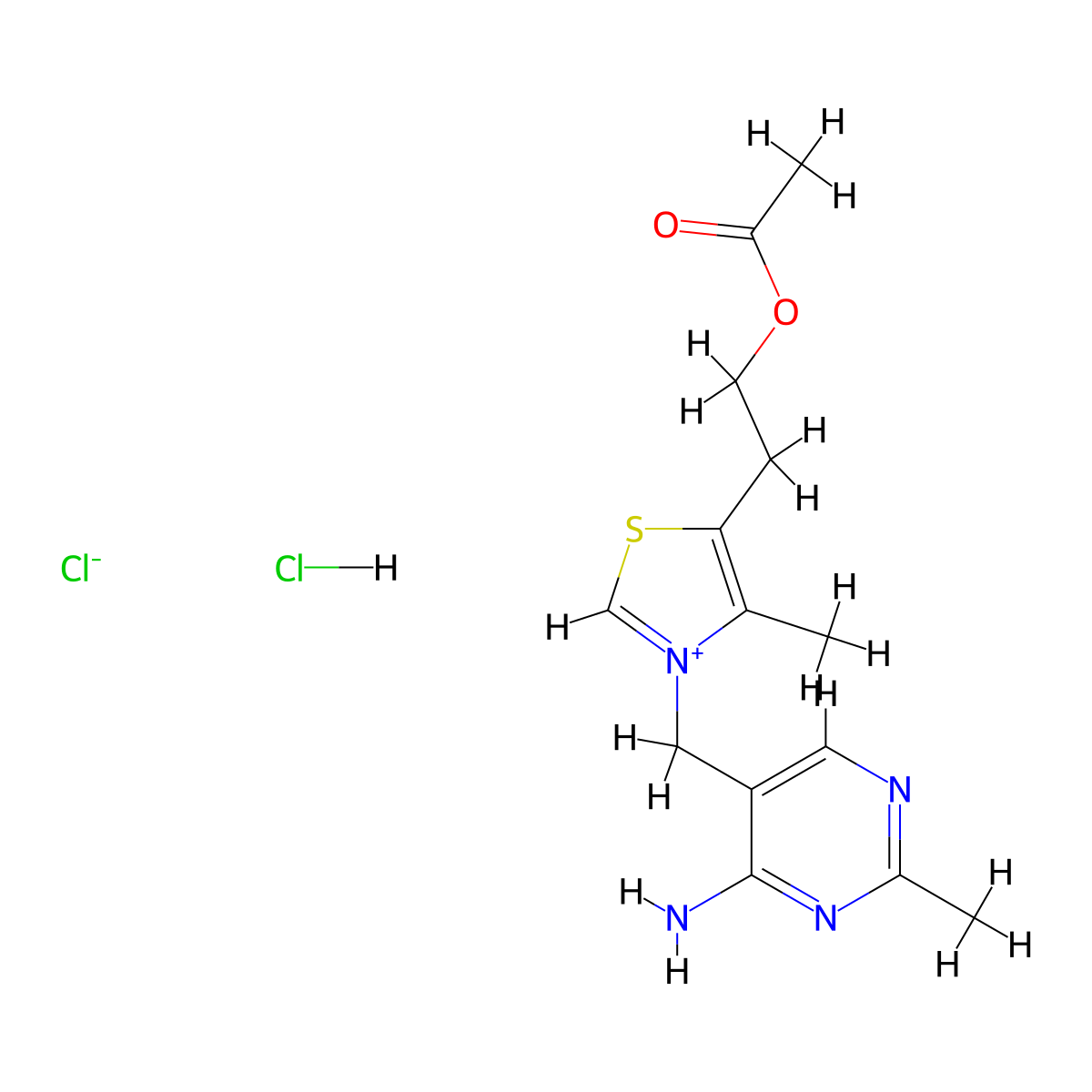Thiamine Acetate Hydrochloride molecular structure, CAS 1037-29-2