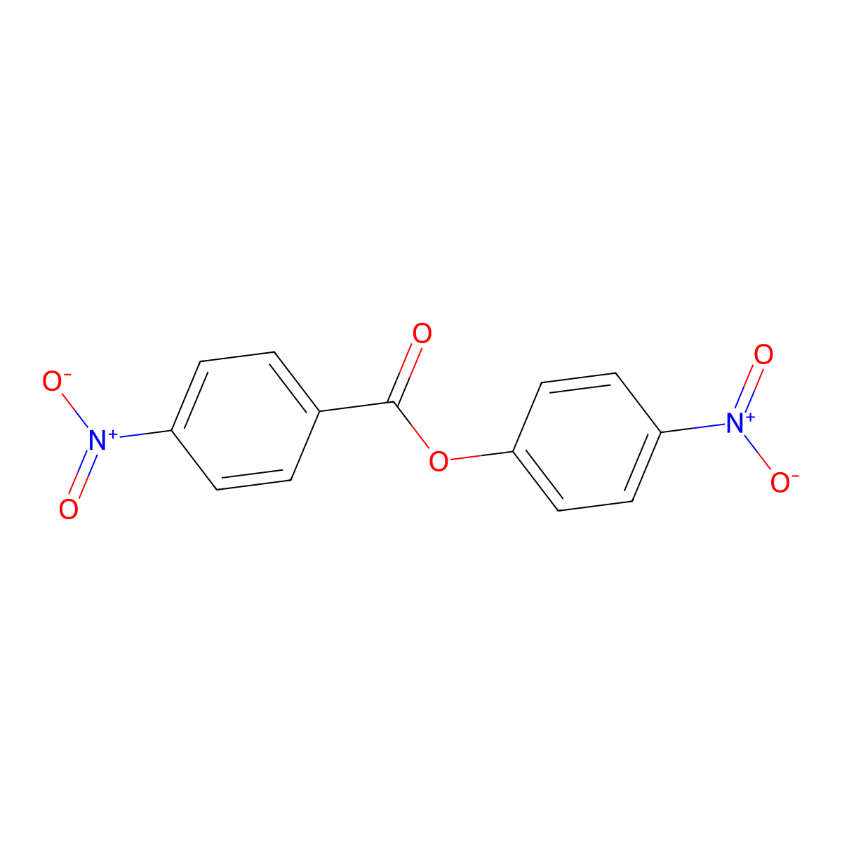 4-Nitrophenyl 4-nitrobenzoate molecular structure, CAS 1037-31-6