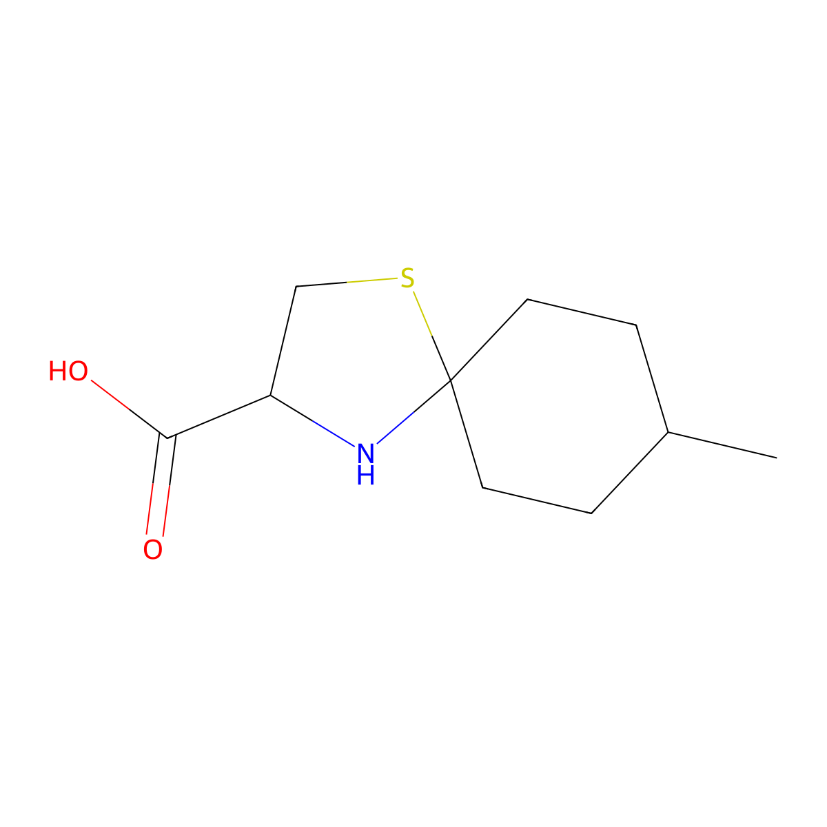 8-methyl-1-thia-4-azaspiro[4.5]decane-3-carboxylic Acid molecular structure, CAS 1037010-80-2