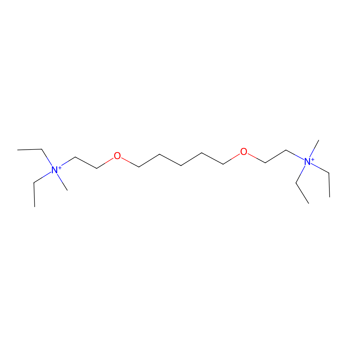 2,2a(2)-[(1,5-Pentanediyl)bis(oxy)]bis[N,N-diethyl-N-methylethanaminium] molecular structure, CAS 1037041-52-3