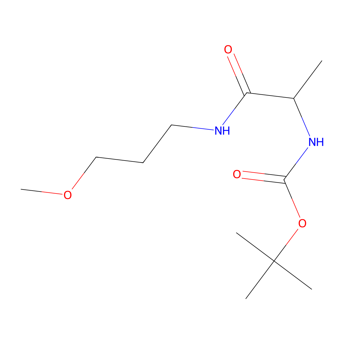 tert-Butyl N-{1-[(3-methoxypropyl)carbamoyl]ethyl}carbamate molecular structure, CAS 1037073-41-8