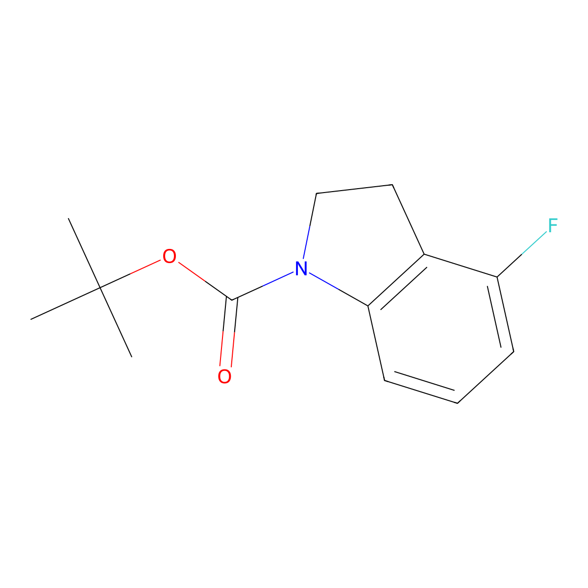 tert-Butyl 4-fluoroindoline-1-carboxylate molecular structure, CAS 1037075-45-8