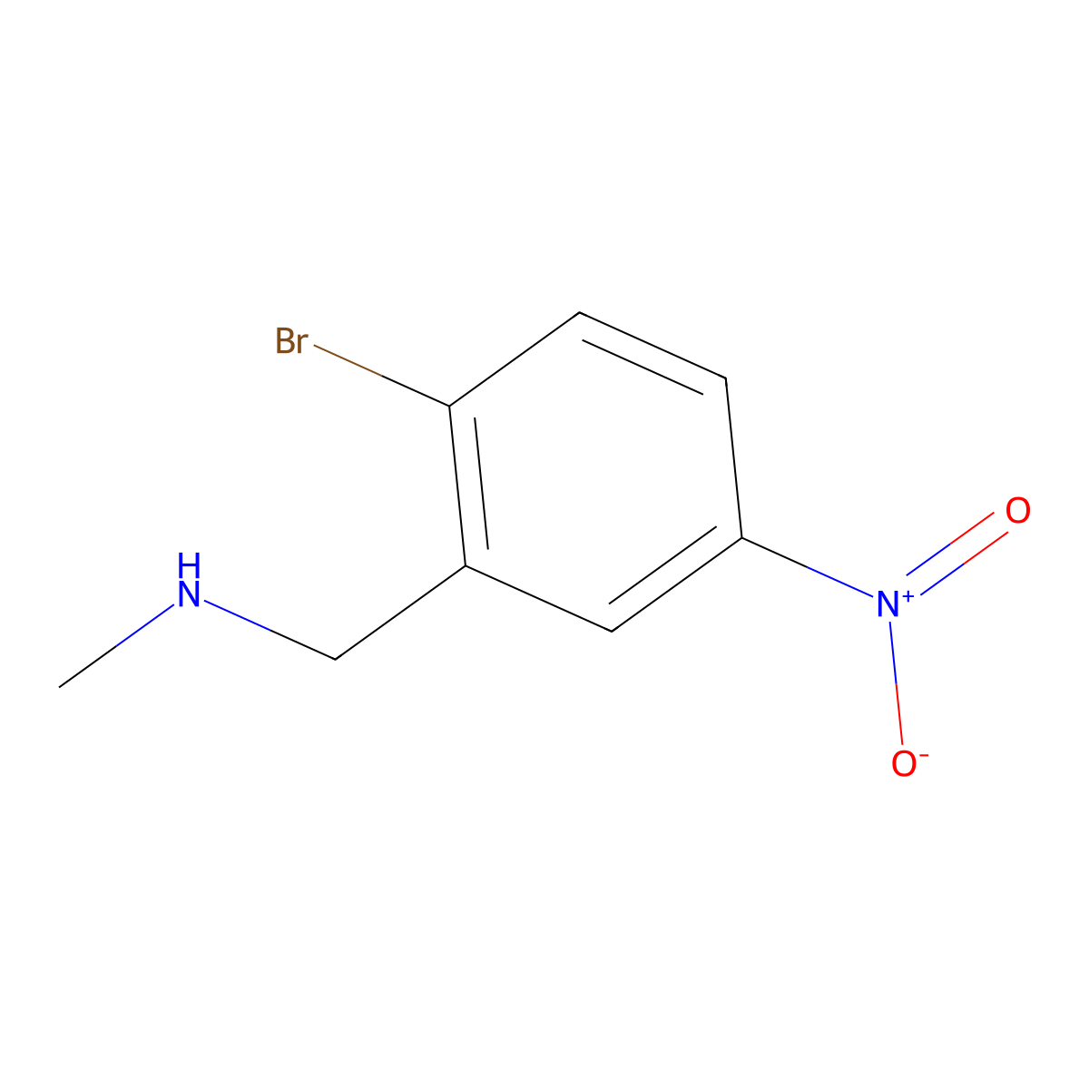 1-(2-bromo-5-nitrophenyl)-N-methylmethanamine molecular structure, CAS 1037082-28-2