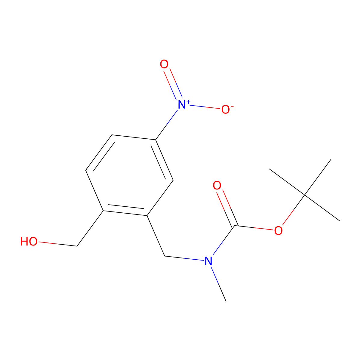 1,1-Dimethylethyl N-[[2-(hydroxymethyl)-5-nitrophenyl]methyl]-N-methylcarbamate molecular structure, CAS 1037083-56-9