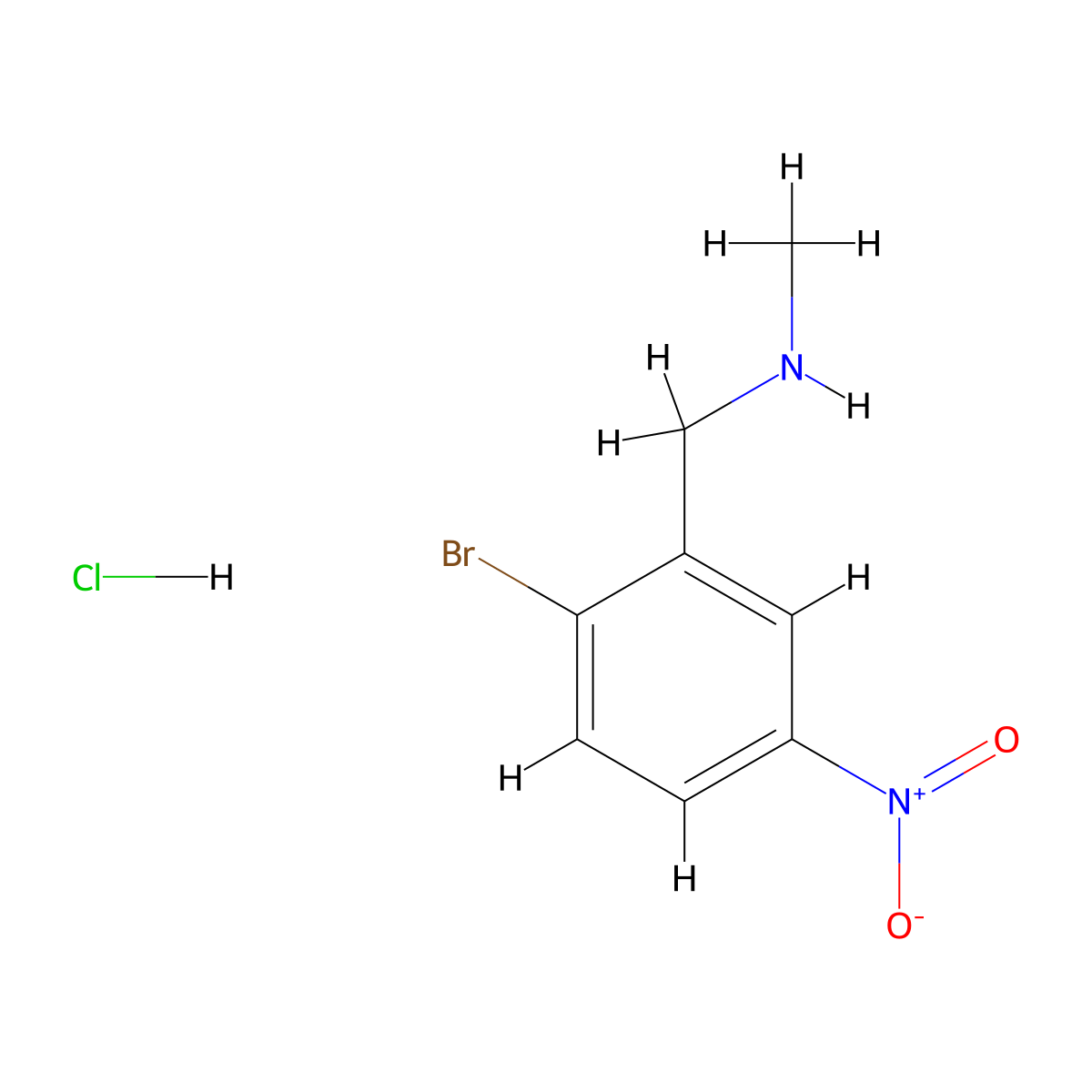 [(2-Bromo-5-nitrophenyl)methyl](methyl)amine hydrochloride molecular structure, CAS 1037086-59-1