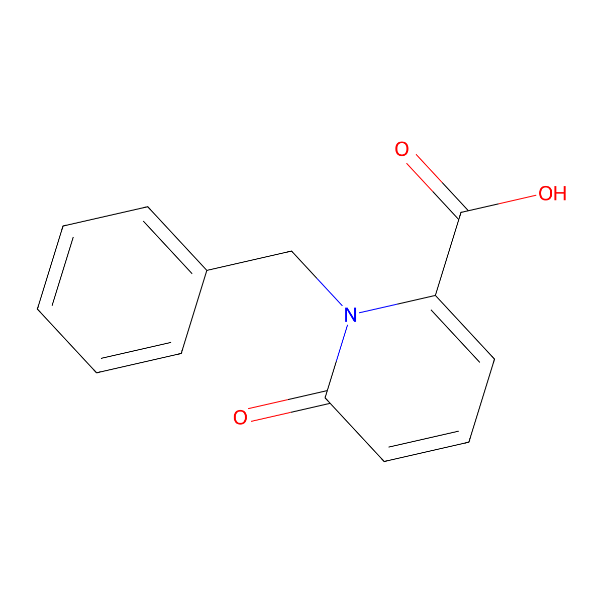 1-Benzyl-6-oxo-1,6-dihydropyridine-2-carboxylic acid molecular structure, CAS 1037087-60-7