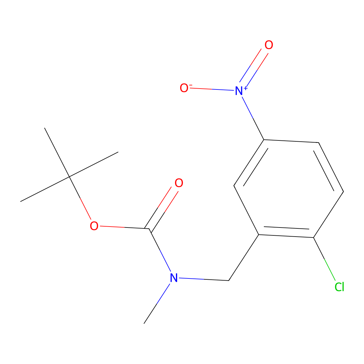 tert-butyl N-[(2-chloro-5-nitrophenyl)methyl]-N-methylcarbamate molecular structure, CAS 1037089-50-1