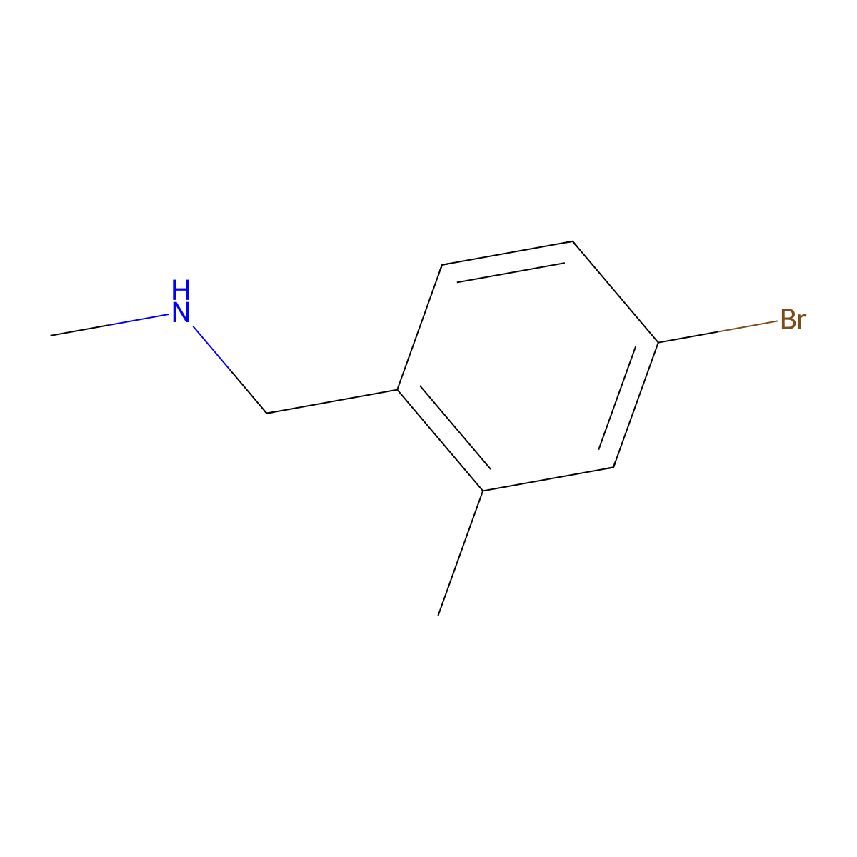 ((4-Bromo-2-methylphenyl)methyl)(methyl)amine molecular structure, CAS 1037090-12-2