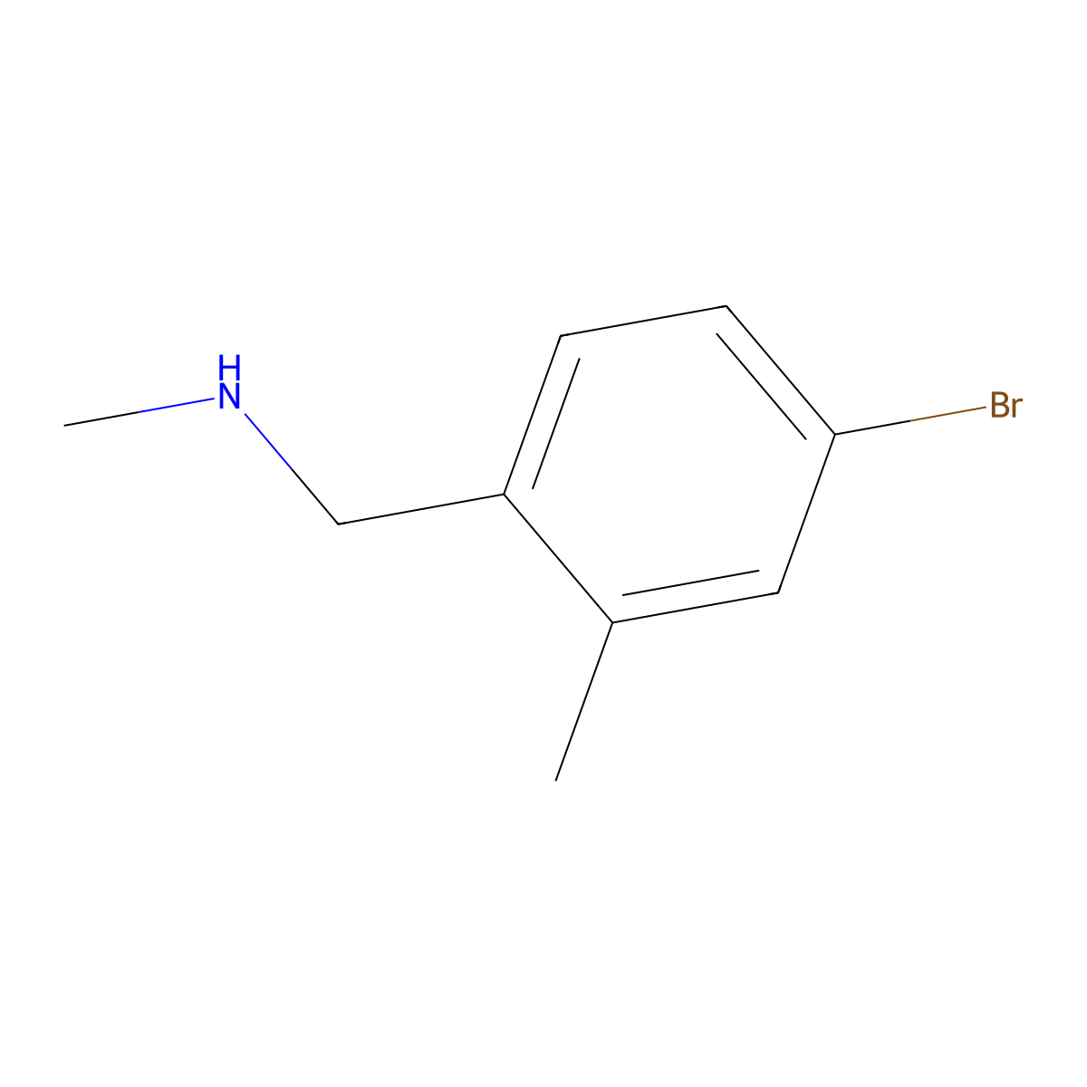 ((4-Bromo-2-methylphenyl)methyl)(methyl)amine molecular structure, CAS 1037090-12-2