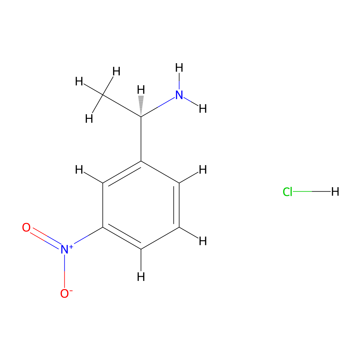 (1R)-1-(3-nitrophenyl)ethanamine hydrochloride molecular structure, CAS 1037092-07-1