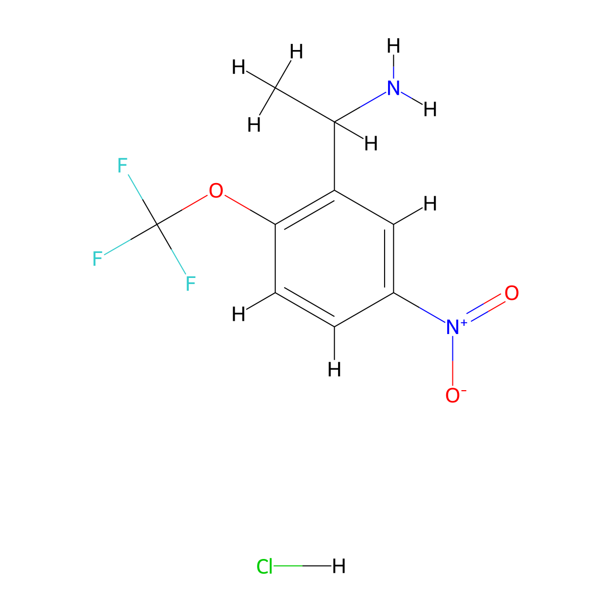 (R)-1-(5-Nitro-2-(trifluoromethoxy)phenyl)ethanamine hydrochloride molecular structure, CAS 1037092-43-5