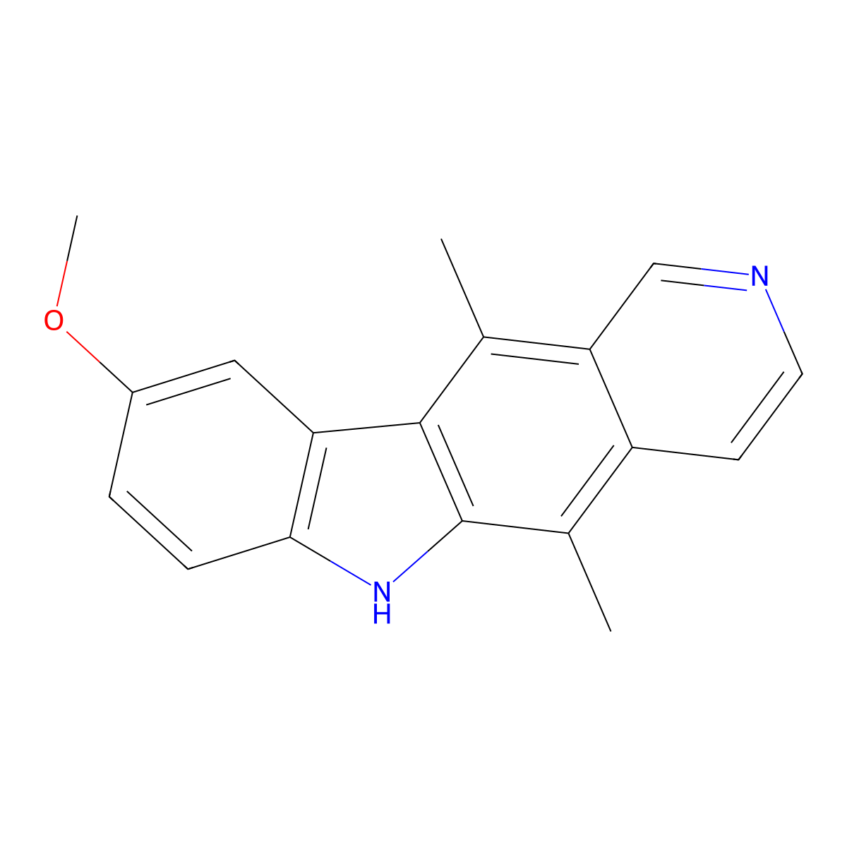 9-Methoxy-5,11-Dimethyl-6H-Pyrido(4,3-B)Carbazole molecular structure, CAS 10371-86-5