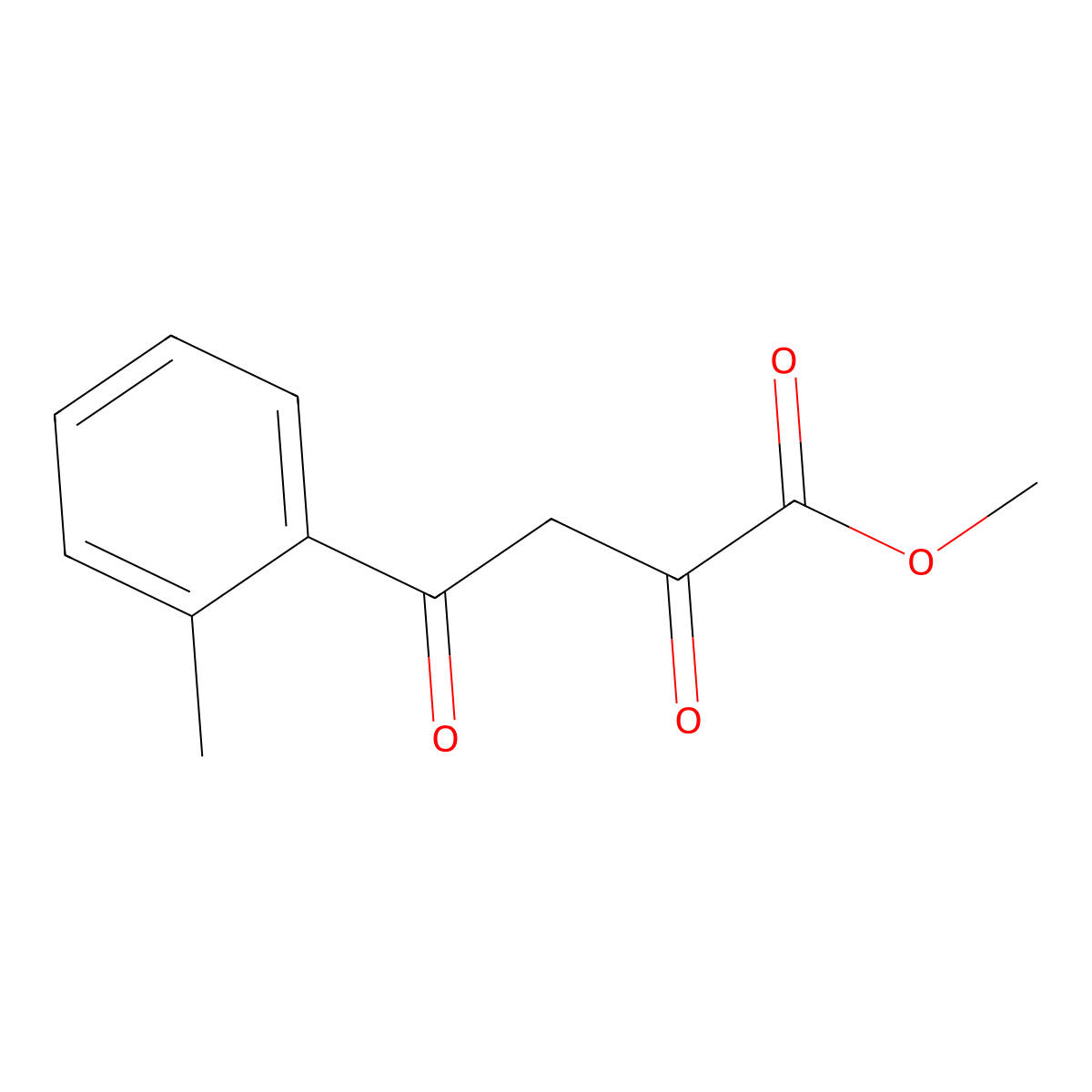Methyl 4-(2-methylphenyl)-2,4-dioxobutanoate molecular structure, CAS 1037130-77-0