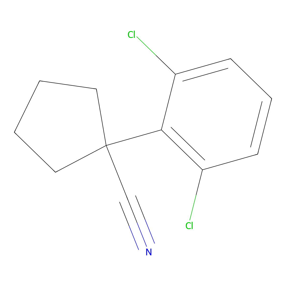 1-(2,6-Dichlorophenyl)cyclopentanecarbonitrile molecular structure, CAS 1037130-83-8