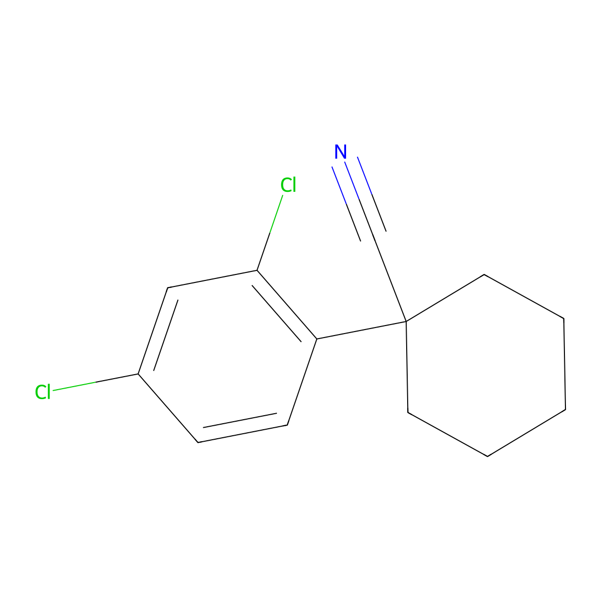 1-(2,4-Dichlorophenyl)cyclohexane-1-carbonitrile molecular structure, CAS 1037130-92-9