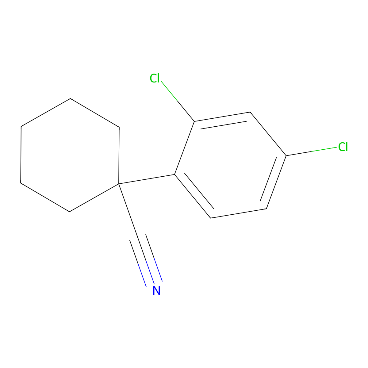1-(2,4-Dichlorophenyl)cyclohexane-1-carbonitrile molecular structure, CAS 1037130-92-9