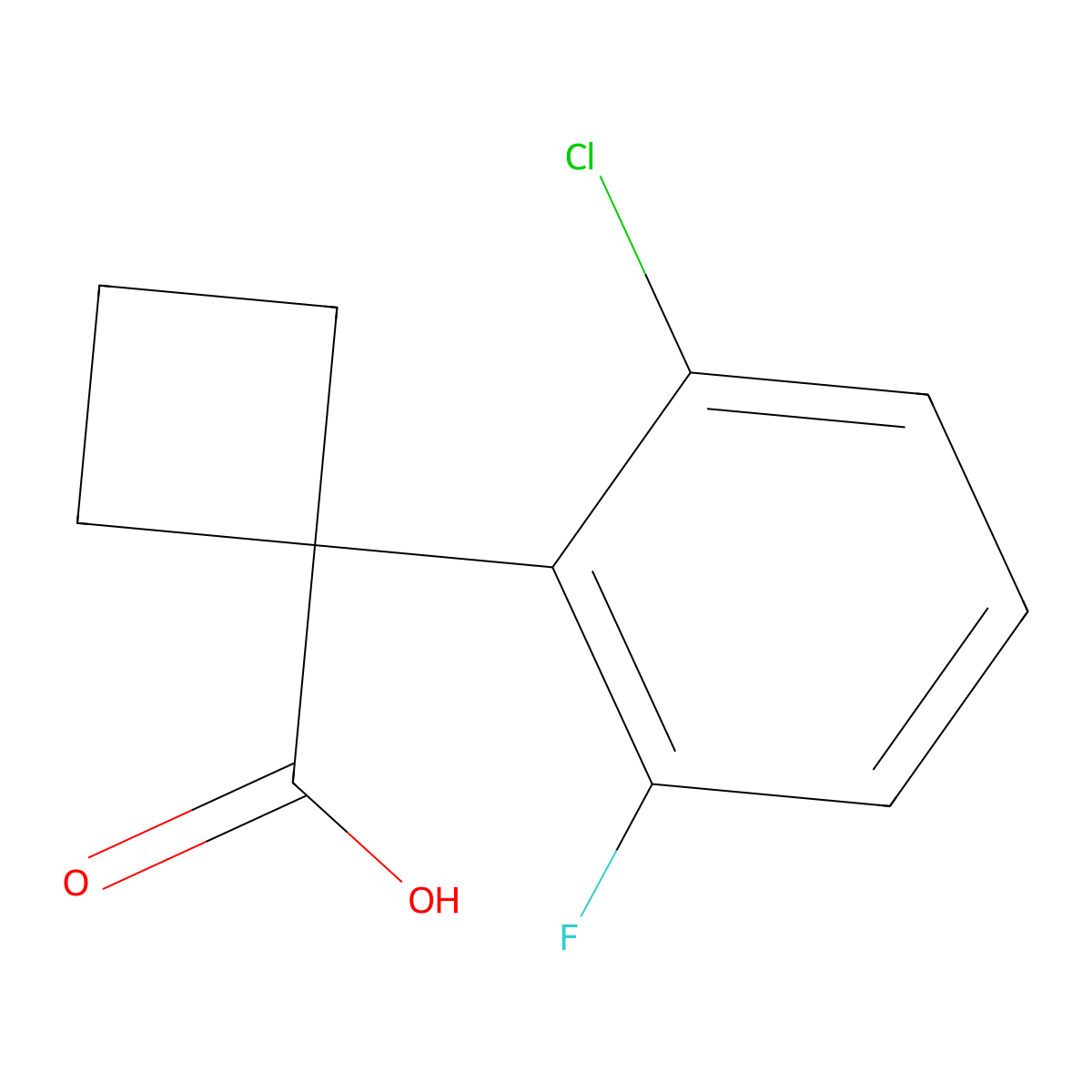 1-(2-Chloro-6-fluorophenyl)cyclobutane-1-carboxylic acid molecular structure, CAS 1037131-07-9
