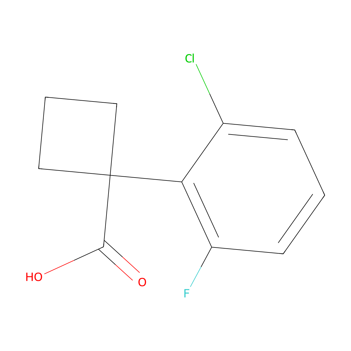 1-(2-Chloro-6-fluorophenyl)cyclobutane-1-carboxylic acid molecular structure, CAS 1037131-07-9