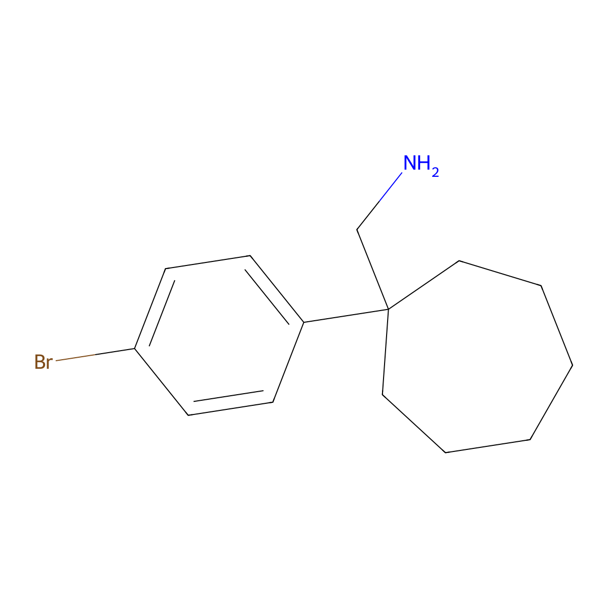 (1-(4-Bromophenyl)cycloheptyl)methanamine molecular structure, CAS 1037131-57-9