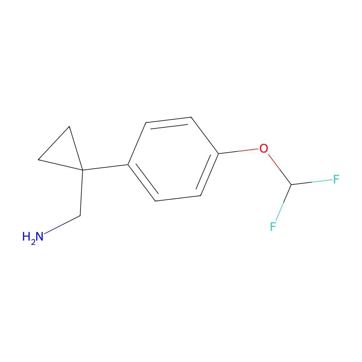 (1-(4-(Difluoromethoxy)phenyl)cyclopropyl)methanamine molecular structure, CAS 1037131-62-6