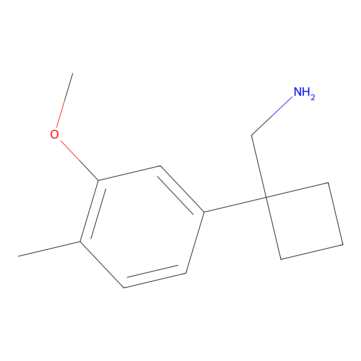 1-(3-Methoxy-4-methylphenyl)cyclobutanemethanamine molecular structure, CAS 1037131-87-5