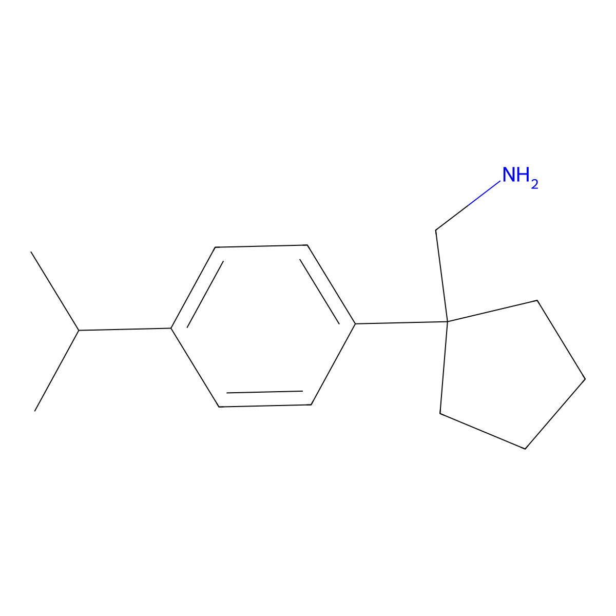 {1-[4-(Propan-2-yl)phenyl]cyclopentyl}methanamine molecular structure, CAS 1037132-02-7