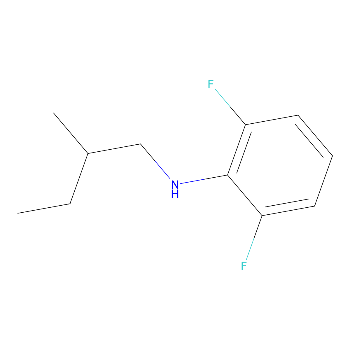 2,6-difluoro-N-(2-methylbutyl)aniline molecular structure, CAS 1037134-99-8