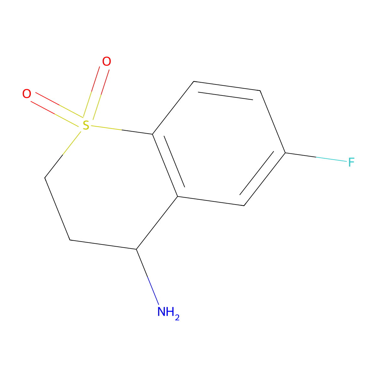 4-Amino-6-fluoro-3,4-dihydro-2h-1lambda6-benzothiopyran-1,1-dione molecular structure, CAS 1037135-07-1