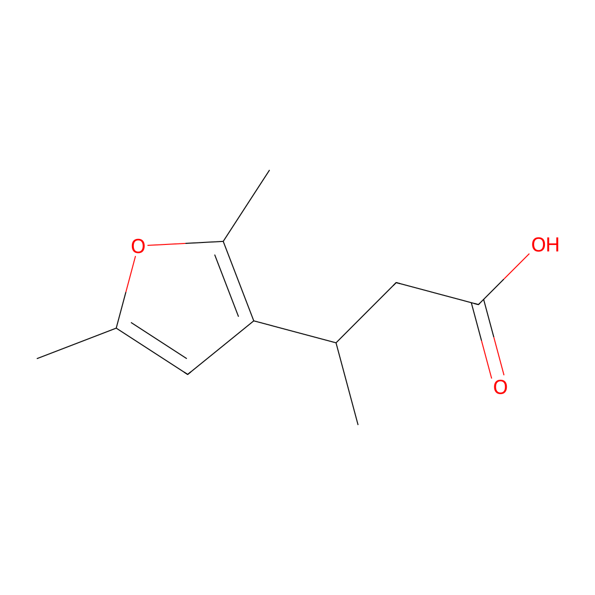 3-(2,5-Dimethylfuran-3-yl)butanoic acid molecular structure, CAS 1037136-88-1