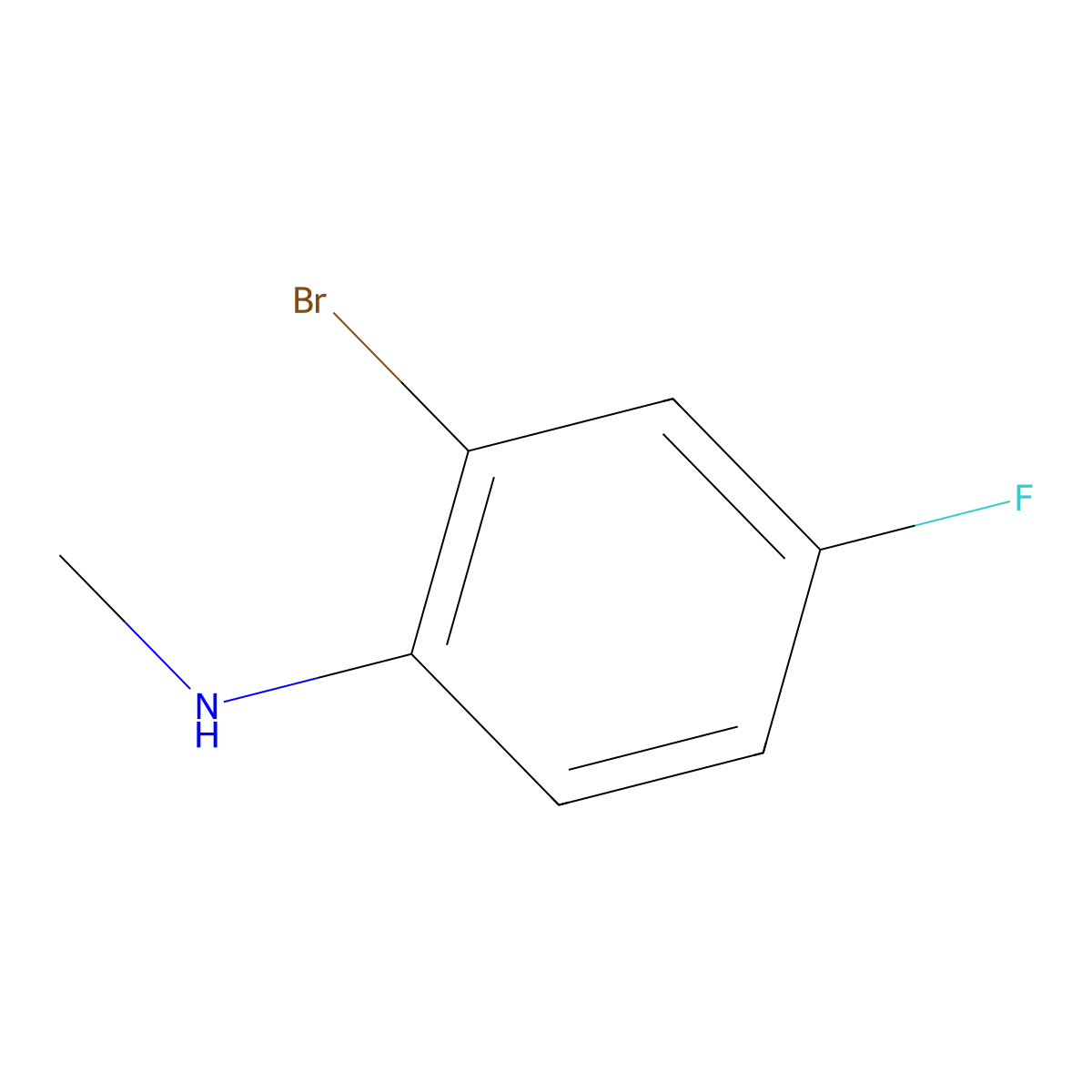 2-Bromo-4-fluoro-N-methylaniline molecular structure, CAS 1037138-94-5