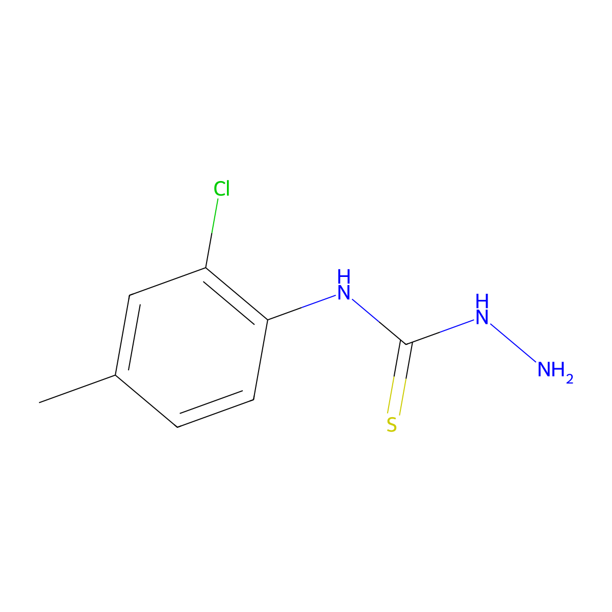 N-(2-Chloro-4-methylphenyl)hydrazinecarbothioamide molecular structure, CAS 1037139-12-0