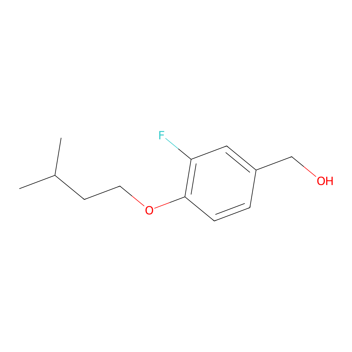 (3-Fluoro-4-(isopentyloxy)phenyl)methanol molecular structure, CAS 1037139-62-0